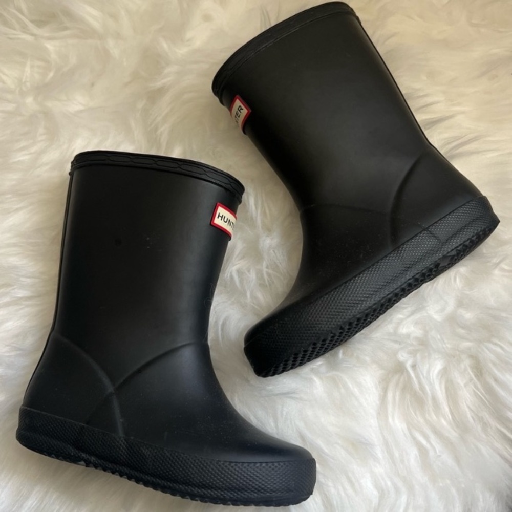 Kids Hunter classic black rain boots sz 9US